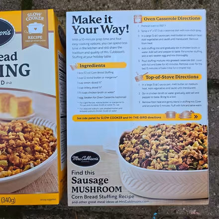 Photo of free Corn Bread Stuffing (Chiquita Av Mtn View) #3
