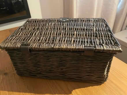 Photo of free Dark brown wicker hamper (201 Streatham High Road) #3