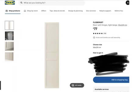 Photo of free Ikea Flisberget, pax door (Luton, Kimpton Road) #1