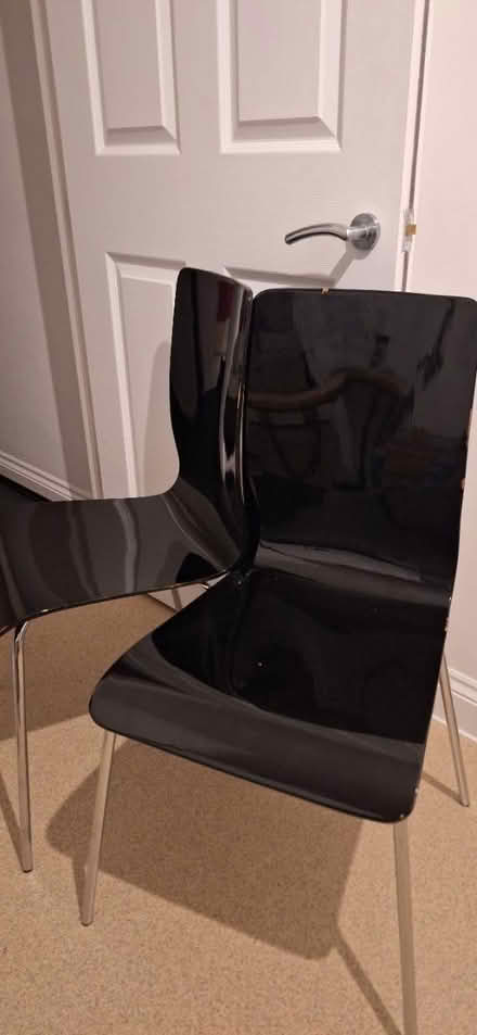 Photo of free 4 Black Glossy Dining Chairs (Hackney E9) #2