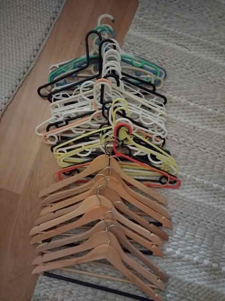Photo of free Coat hangers, wood and plastic (Stroud Green N4) #2