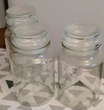 Photo of free 3 Glass Storage Jars & Airtight Lids (South Croydon CR2) #1