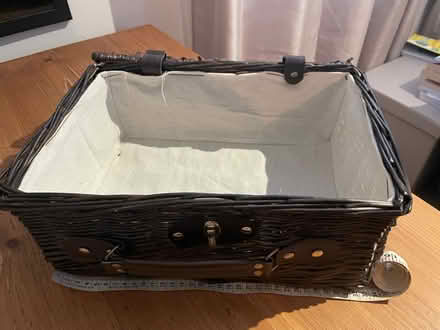 Photo of free Dark brown wicker hamper (201 Streatham High Road) #4