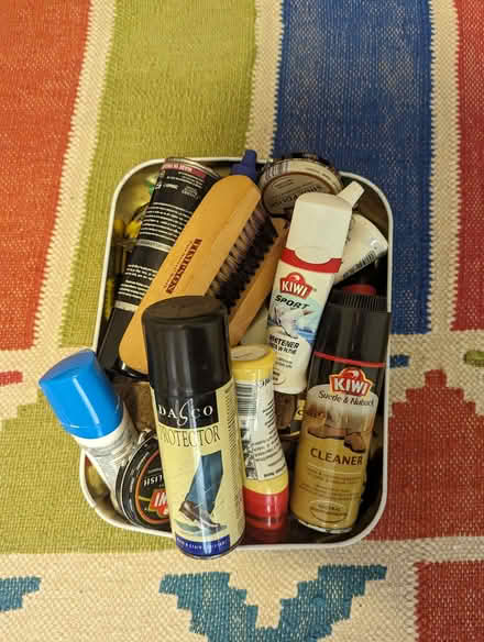 Photo of free Box of part used shoe cleaning products, wax, brushes etc (Dyke Road area BN1) #2