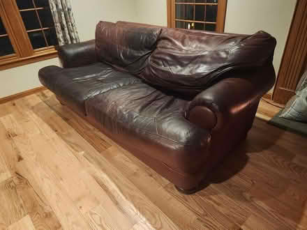 Photo of free 84" leather couch (Near Shaw's in Groton) #2