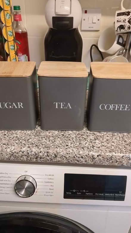 Photo of free Tea coffee sugar canister grey (East Dene S65) #1