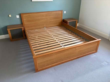 Photo of free King Sized Bed Frame & matching bedside cabinets (Hurst RG10) #1