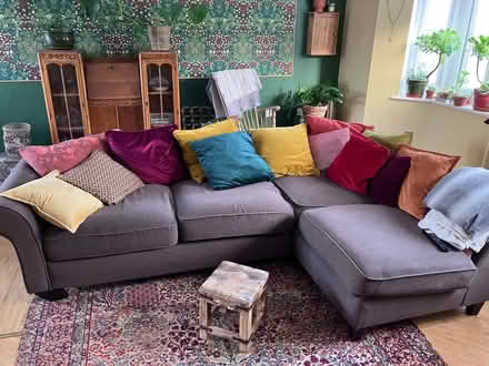 Photo of free Corner sofa good condition without the cushions in the pic (Burbage SK17) #4
