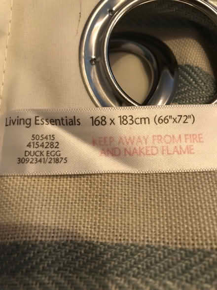 Photo of free Duck egg blue striped curtains (Kidderminster, DY10) #3