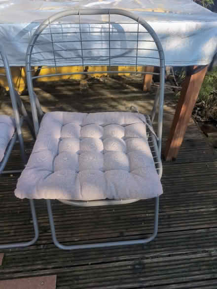Photo of free IKEA folding chairs & cushions x 3 (SE27) #2