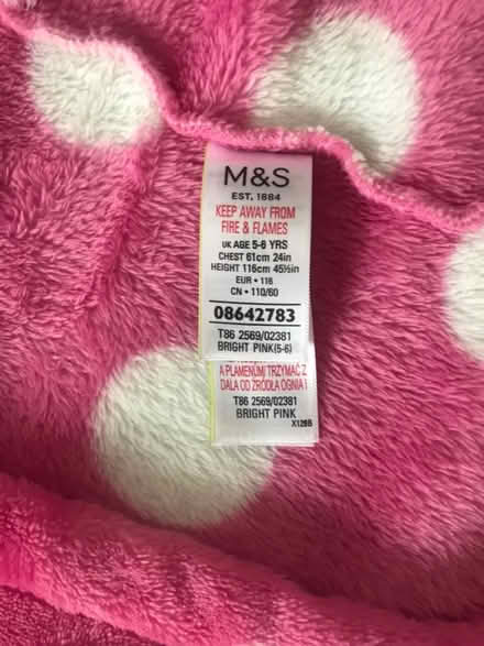 Photo of free Girls fleece dressing gown age 5-6 (Pr4 2WA) #3