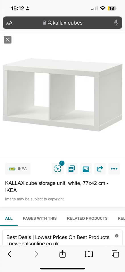 Photo of Kallax 4 or 2 cube shelves (Vale of White Horse SN7) #2