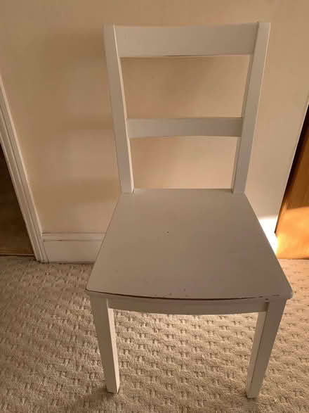 Photo of free White wooden chair (Pirbright GU24) #3