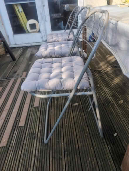 Photo of free IKEA folding chairs & cushions x 3 (SE27) #3