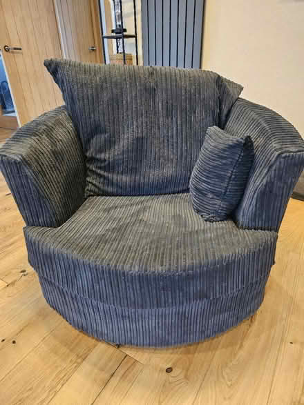 Photo of free Blue cord swivel chair (Sandiacre NG10) #2
