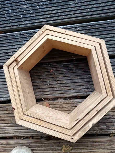Photo of free Nest of wooden hexagonal shelves (Bramley, Leeds LS13) #2