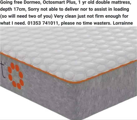 Photo of free Dormeo double mattress (Wilburton CB6) #1