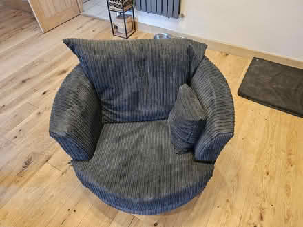Photo of free Blue cord swivel chair (Sandiacre NG10) #1