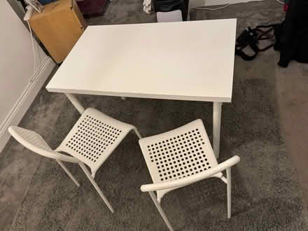 Photo of free White table +2 chairs (Harrow, Kenton Road HA3) #2