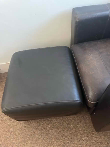 Photo of free Brown leather armchair & footstool (Fiveways BN1) #3