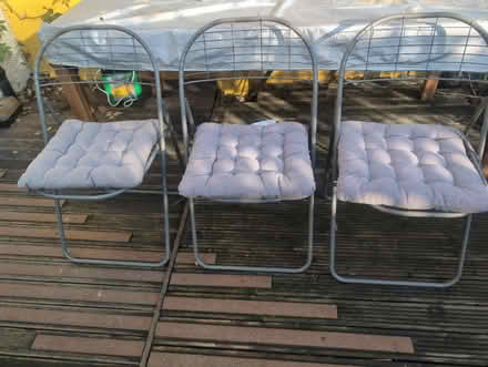 Photo of free IKEA folding chairs & cushions x 3 (SE27) #1