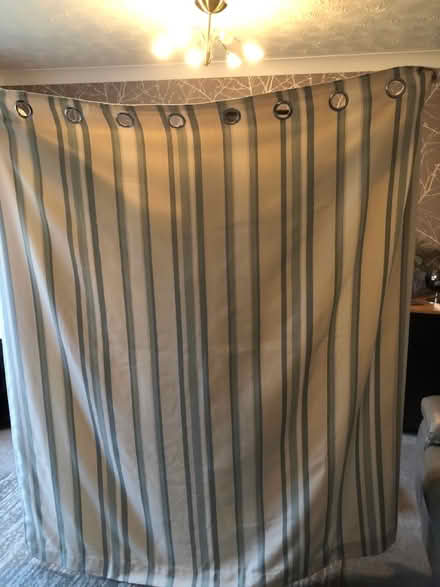 Photo of free Duck egg blue striped curtains (Kidderminster, DY10) #1