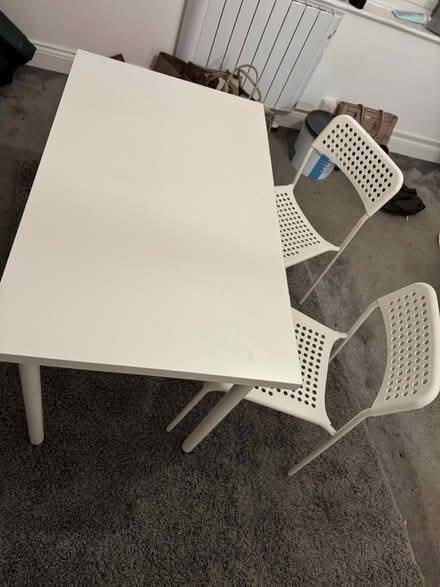 Photo of free White table +2 chairs (Harrow, Kenton Road HA3) #1