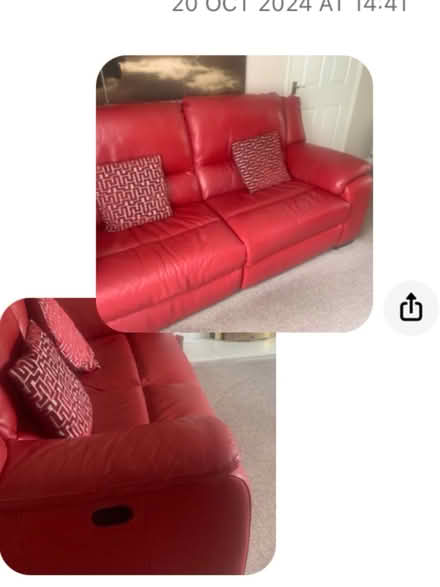 Photo of free 2x2redleather sofas (ne28) #1