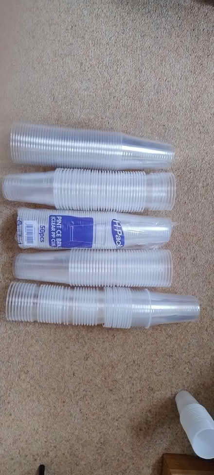 Photo of free 250 Plastic Pint Glasses (Hazel Grove SK76) #1