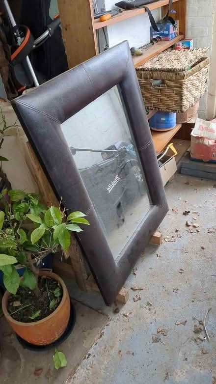Photo of free Mirror with faux leather surround (Hallow WR2) #1