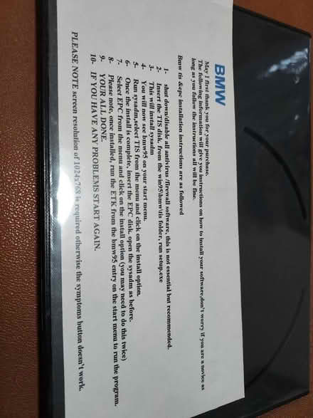 Photo of free BMW parts catalogue on CD (CB4) #1
