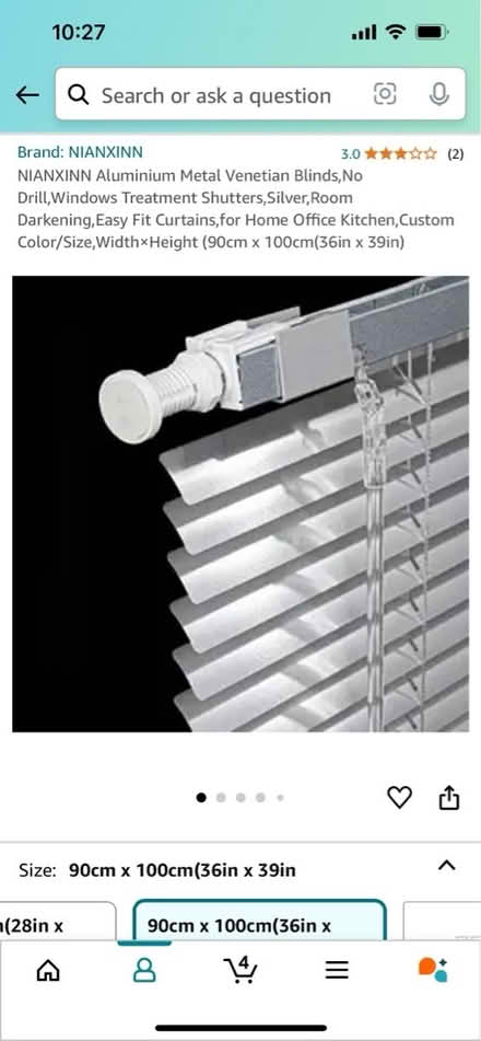 Photo of free No drill venetian blind (CR7) #1