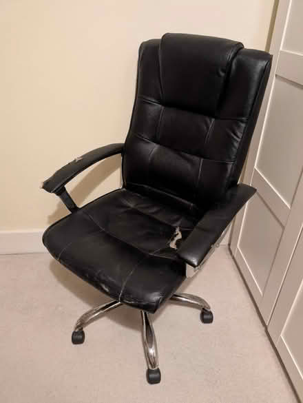 Photo of free Leather office chair (Hackford Road) #1