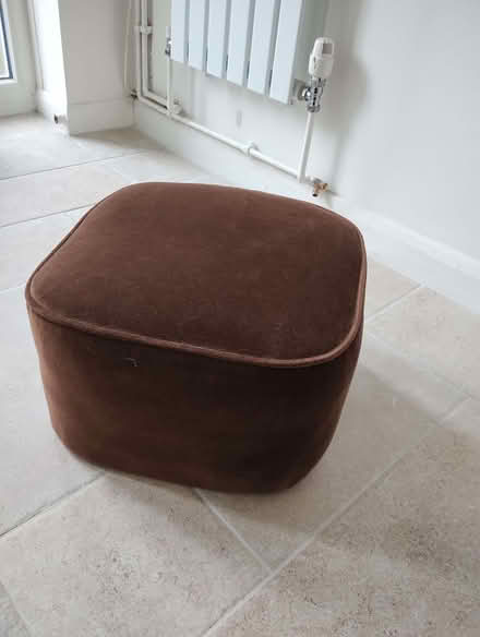 Photo of free Brown Velour Pouffe. (Rayleigh SS6) #1