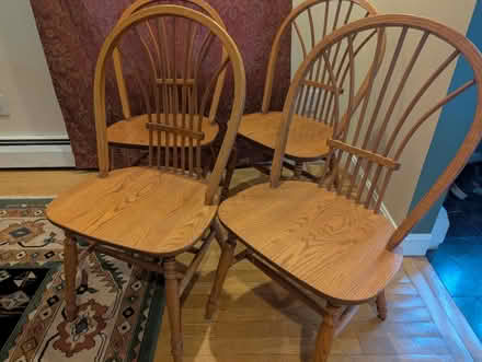Photo of free Set of 4 oak dining chairs (Barkhamsted) #1