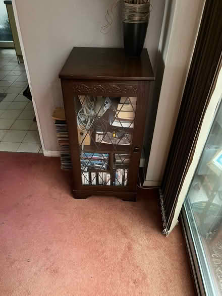 Photo of free 2 dark wood units and shelving (Orpington kent br5 2ad) #1