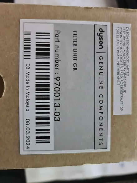 Photo of free Dyson rechargeable hoover filter (ME10) #1