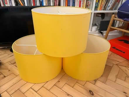 Photo of free Three yellow lamshades (N6 East Finchley/ Highgate) #1