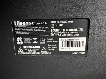 Photo of free 40" Hisense TV (Mitchellville) #2