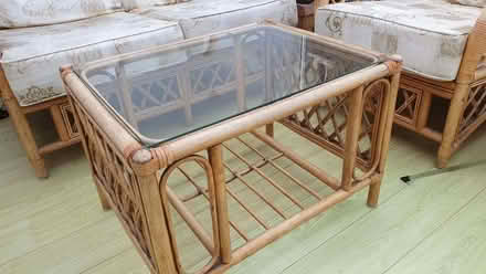 Photo of free Rattan conservatory chairs and glass coffee table (Kingston Gate KT2) #1