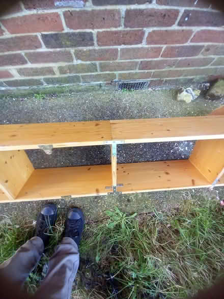 Photo of free Long wall mounted shelf unit, vanished pine (Lewes BN7) #2