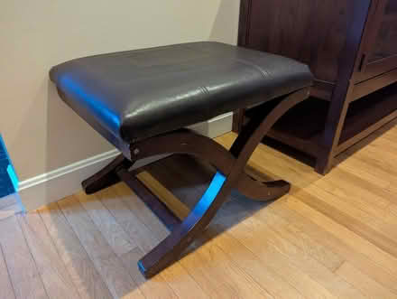 Photo of free Faux leather cushioned stool (Barkhamsted) #1