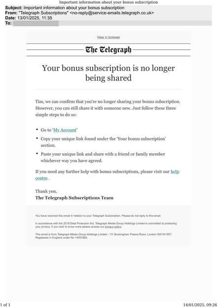 Photo of free Digital Telegraph subscription (Sawbridgeworth CM21) #1