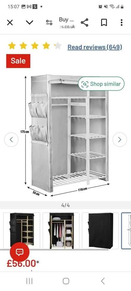 Photo of free Canvas wardrobe/ storage (BD21 Keighley) #1