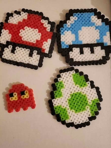 Photo of free Super Mario hama bead coasters (Round Green LU2) #1