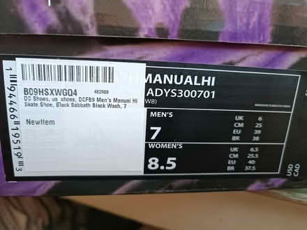 Photo of free As New DC Black Sabbath Sneakers (Sheffield S8) #4