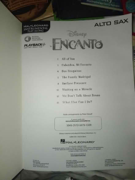 Photo of free Encanto ALTO SAX sheet music book (Dudley Hill BD4) #2