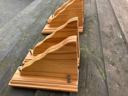 Photo of free A set of four (two pairs) pine shelf brackets (Queens Park BH9) #4
