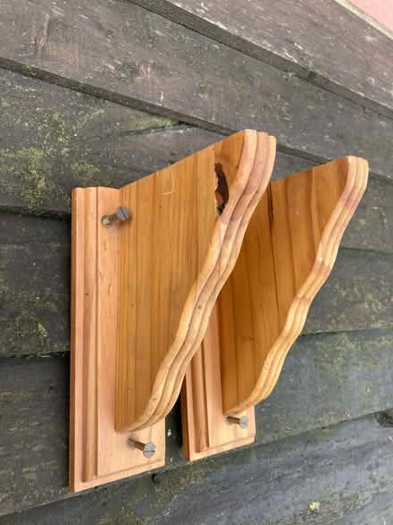 Photo of free A set of four (two pairs) pine shelf brackets (Queens Park BH9) #1