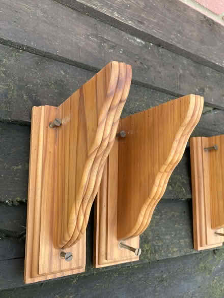 Photo of free A set of four (two pairs) pine shelf brackets (Queens Park BH9) #3